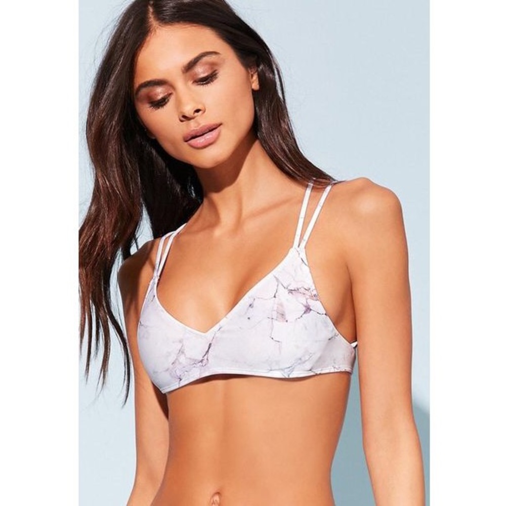 Never worn marble print bikini top.